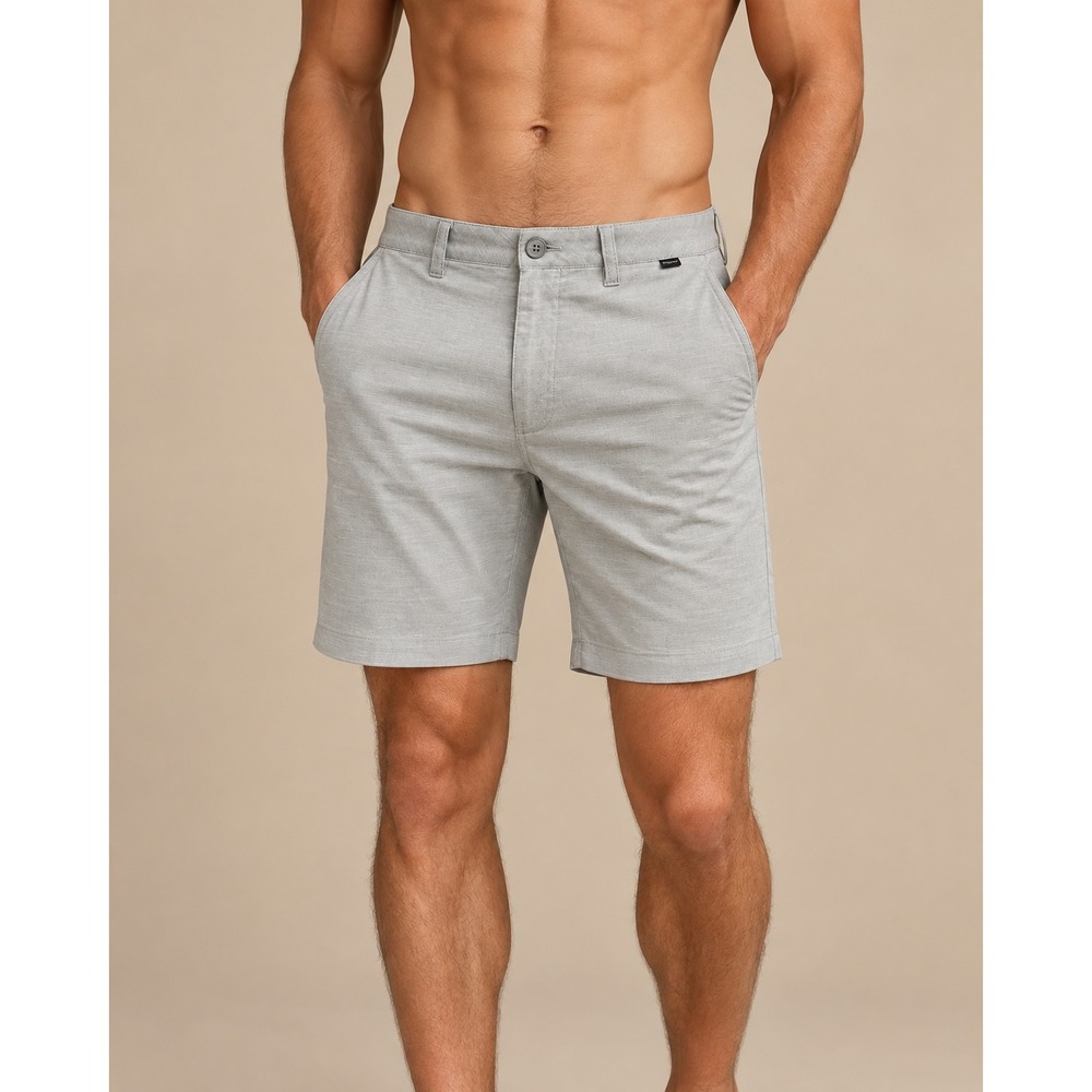 TravisMathew Mens 36 Hybrid Shorts Heather Grey Stretch Golf Surf